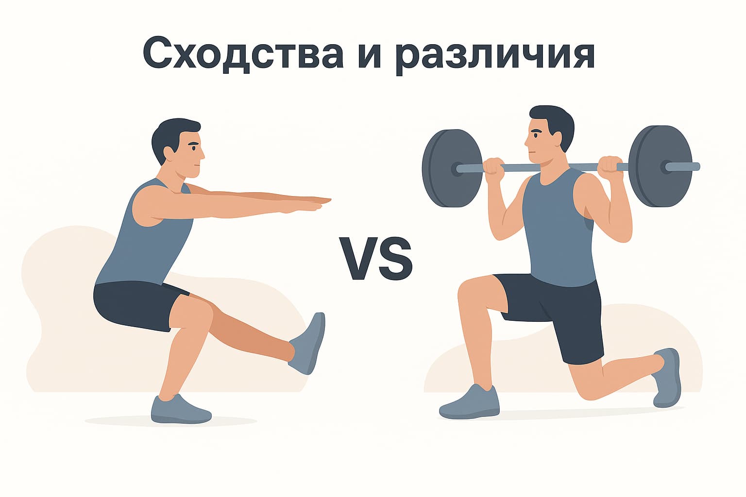 Приседания на одной ноге vs выпады: сходства и различия